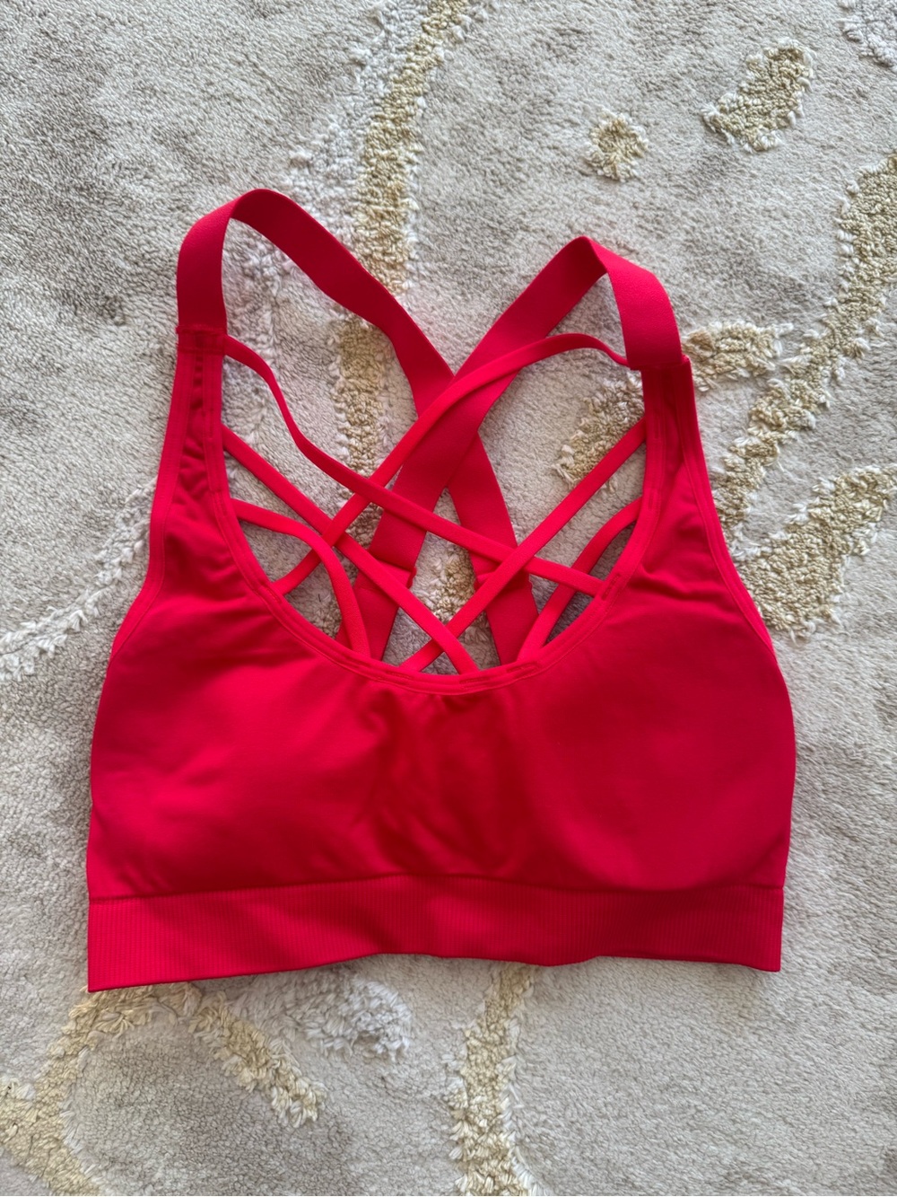 Victoria's Secret Red Strappy Sports Bra Small NWOT